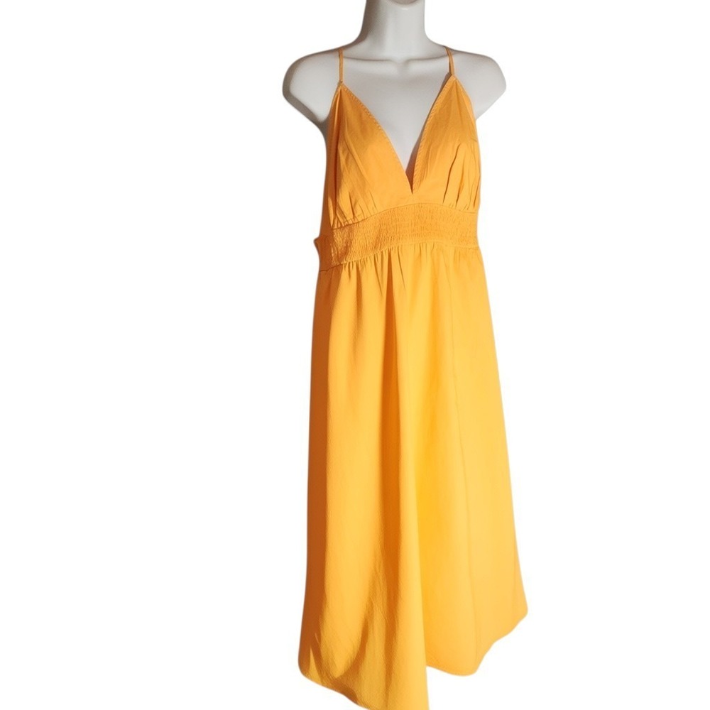 A New Day Orange Halter Maxi Dress XL Cut Out Back Casual Summer Long Pullover
